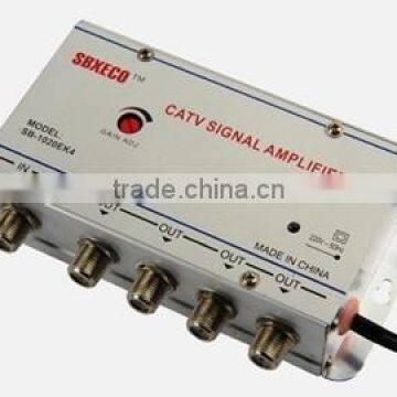Indoor high quality 4 way CATV signal amplifier