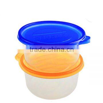 Disposable plastic hinged food container