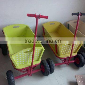 WOODEN CHILDRENS PULL KART PUMP UP TYRES FOR GARDEN USE BARGAIN EX DISPLAY CART photo-2