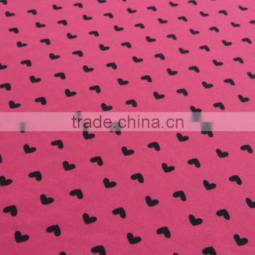 Rose Red Heart Polyester Print Lycra Swimwear Fabric photo-2
