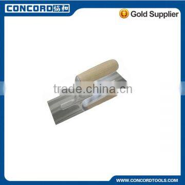 240*100mm Stainless Steel blade Plastering Trowel with Stripes Banana Wooden Handle construction concrete hand tool