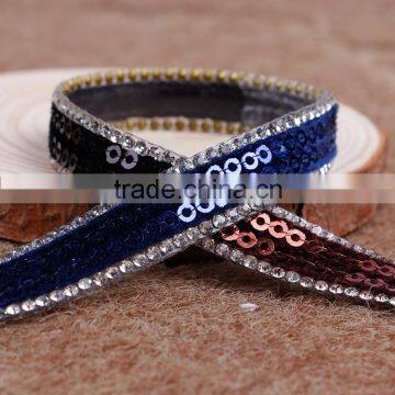 Black,Purple,Red Diamond Ribbon Base On Glue Chain photo-4