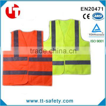 EN471 adult security protection Orange Yellow Reflective Strips Safety Warning Vest Jacket Clothing