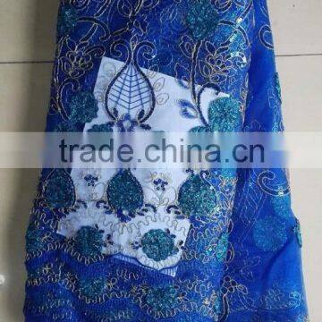 2015 new design blue cord lace fabric