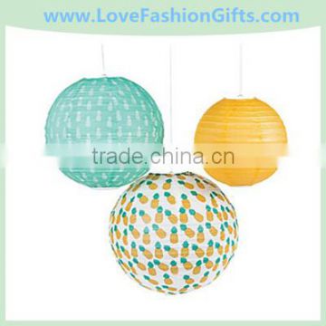 Pineapple-Printed Lanterns