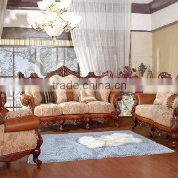 European style leather sofa set 1+2+3