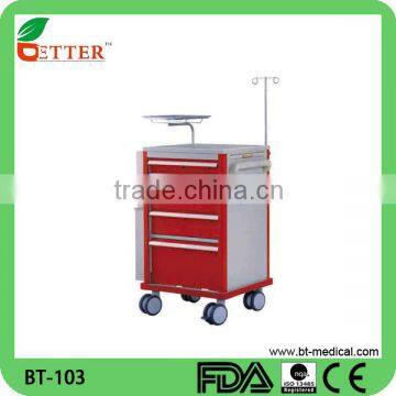 Large size ABS plastic medical emergency trolley