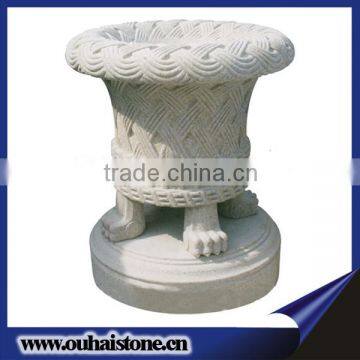 Unusual Exquisite Stone Planters Vase and White Granite Flower Pots