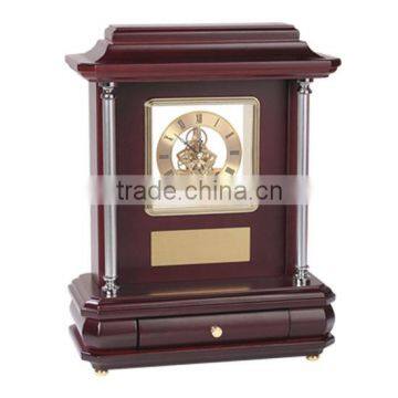 YIWU Factory Wholesale Red Wooden Clock For Business Gift