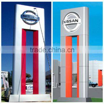 Auto car shop advertising exterior building signage illuminated sign