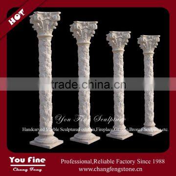 Western Style Hand Carved Garden Decorative Stone Roman Pillar