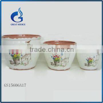 round garden flower pots ceramic pots