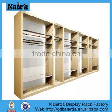 Kaierda Latest clothes display racks/wood dispaly shelf /clothing display shelf