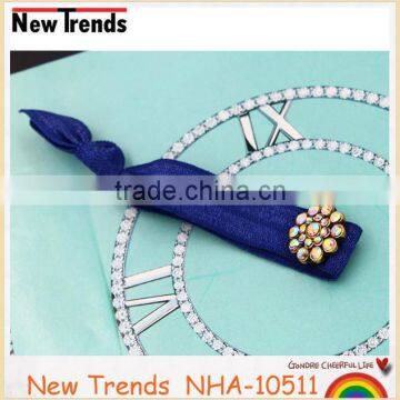 Vintage Rhinestone Flower Elastic Hair Band Hot Sale photo-6