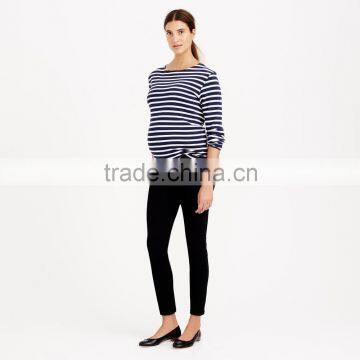 Wholesale blue and white striped long sleeve maternity tops