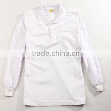 Plain White Long Sleeve Polo Shirt OEM Design