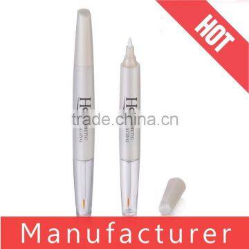 Unique pearl white double end plastic liquid eyeliner pencil