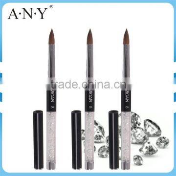 ANY Professional Nail Art Acrylic Extension Nails Building Rhinestone Pure Kolinsky Nail Brush Acrylic Nails