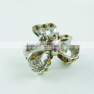 New Hair Claw Alloy Rhinestone Enamel Butterfly