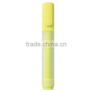 Rectangular Highlighter With Frosted Barrel And Yellow Chisel Tip-Yellow