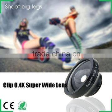 Universal 0.4x Super Wide Angle Lens with case cove for iphone 6, circle clip camera lens