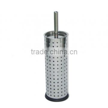 stainless steel round shape toilet brush and holder set