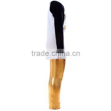 Wholesale Pernickety Sparkly Gold Pants Toddler Baby Girls Winter Clothes Valentines Childrens Boutique Clothes Quality Choice photo-2