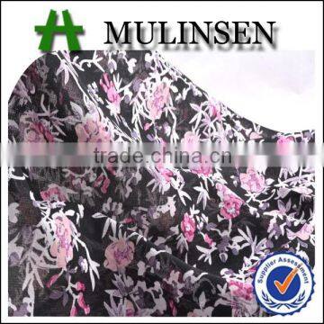 Flower pattern for women skirts, 100% polyester printed georgette fabric