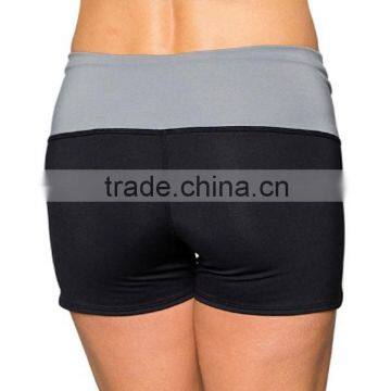Custom Plain 88% Nylon 12% Spandex Two Colors Tight Lady Yoga Shorts photo-3