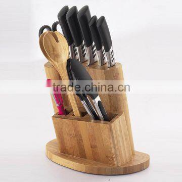 AH63 11pcs kitchen knives set with bamboo block and tools