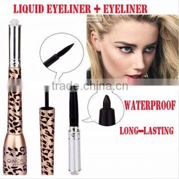 Music Flower 2in1 cheap eyeliner pencil eyeliner gel Leopard tube waterproof long lasting eyeliner