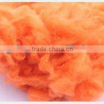 Recycled colored PET polyester staple fiber for spinning yarn