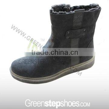 Maufacturing Brand Dark Grey Leather Boot Women