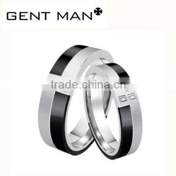 Italy Ceramic combination ring jewelry stainless steel couple ring