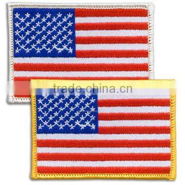 USA small flag patch with hook and loop backing