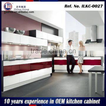 Modern high gloss kitchen cabinet laminated kitchen cabinet flat kitchen furniture free