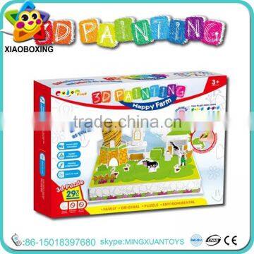 Paper 3d painting crystal puzzle toys for kid