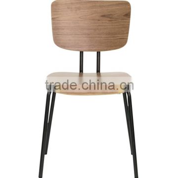 Bent Plywood walnut and powder coated frame Chair