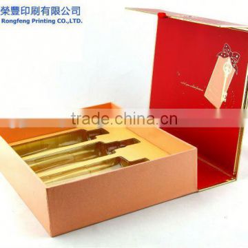 Red color hot stamping cosmetic gift box