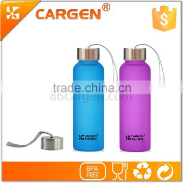 360ml promotional leakproof frosted glass water bottles