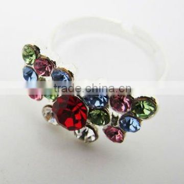 Colorful rhinestone butterfly rings,2013 fashion ladies rings,Fashion accessories