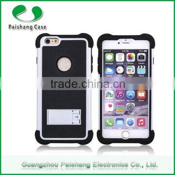 Durable Phone case Silicon TPU+PC 3 in 1 dual layer case with kickstand stand function for iphone 5/ 6