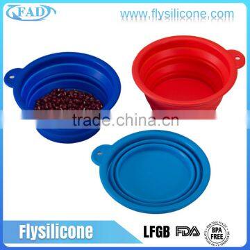 China manufacture 100% Food grade collapsible silicone pet bowl