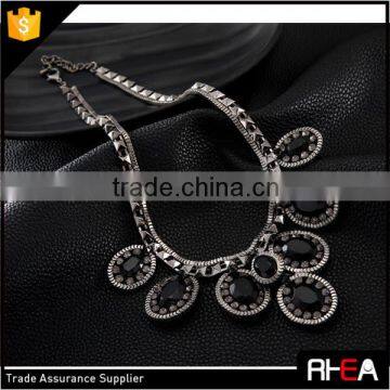 2015 Hot Selling Fashion Statement Necklace,Gun Metal Color photo-3