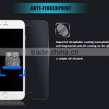 Factory price 9h 0.33mm Anti fingerprint tempered glass screen protector for iphone 6 / 6S / 6S