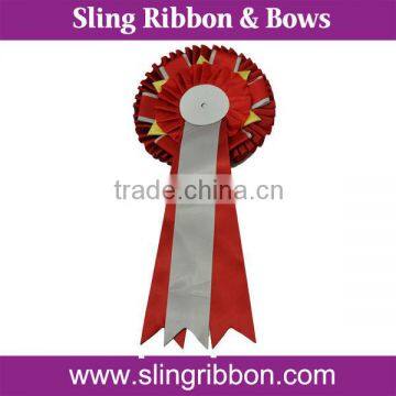 2015 New design Custom Award Rosette Ribbon Bow For Party