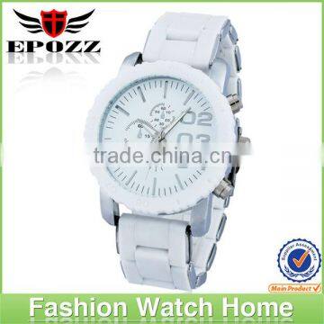 New Arrival Fashion Lady Quartz PC 21 Silicone White Watch