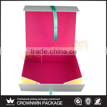 Fashional Ribbon Decoration Folding Jewelry Box