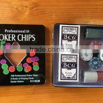 Poker Set in Tin Box, Round Poker Set,tin Box photo-3