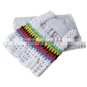 New Leather Weight Lifting Gym Gloves Crochet Mesh Cycling Gloves